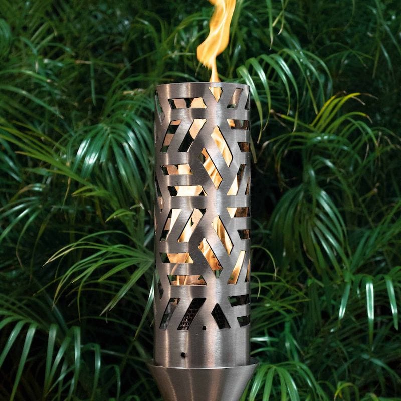 Cubist Fire Torch - Outdoor Fire Pit Accessory for Camping, Backyard, and Patio Decor