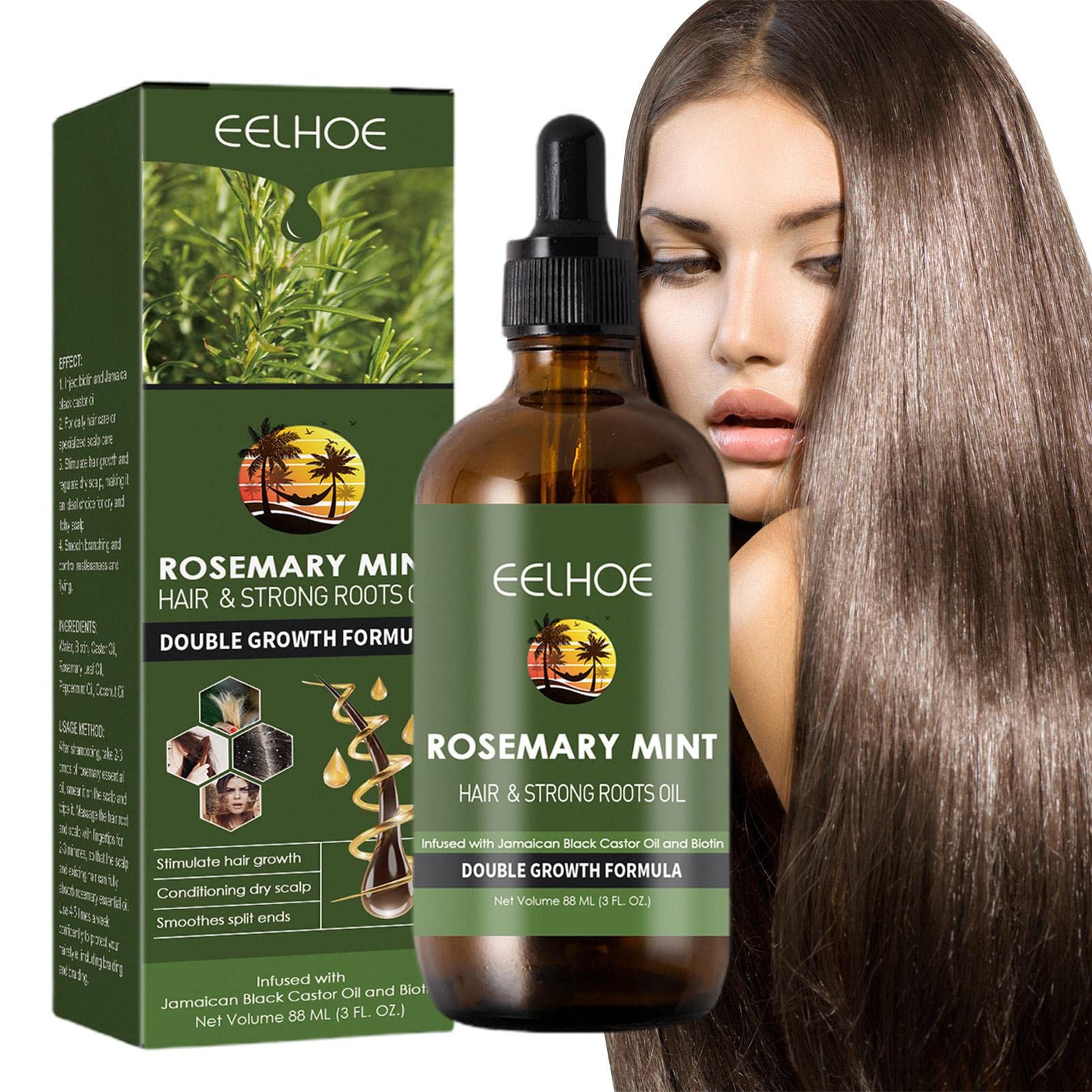 Pure Natural Rosemary Essential Oil for Hair Growth & Thinning - Organic Hair Care Oil to Reduce Hair Loss & Enhance Shine for Men & Women - Ideal for Scalp Massage, DIY Hair Masks & Aromatherapy at Home