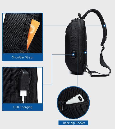 Anti-Theft Lockable Crossbody Sling Bag - Secure & Stylish for Travel, Commuting & Outdoor Adventures