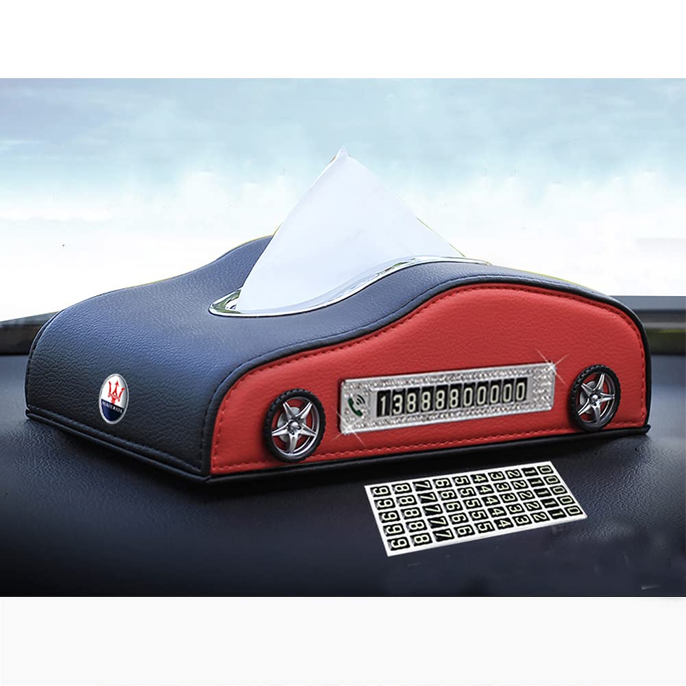 Premium Car Tissue Organizer Box for Maserati Levante/Ghibli/Quattroporte/GT/MC20 - Backseat Napkin Holder & Sun Visor Tissue Dispenser | Perfect for Road Trips, Daily Commutes & Luxury Car Interior Organization