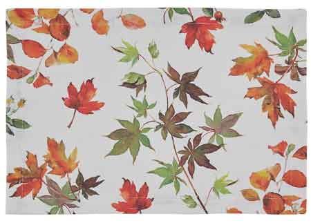 Falling Leaves Fall Placemats Set of 4 - Autumn Leaf Design Table Mats for Thanksgiving, Halloween & Seasonal Home Decor