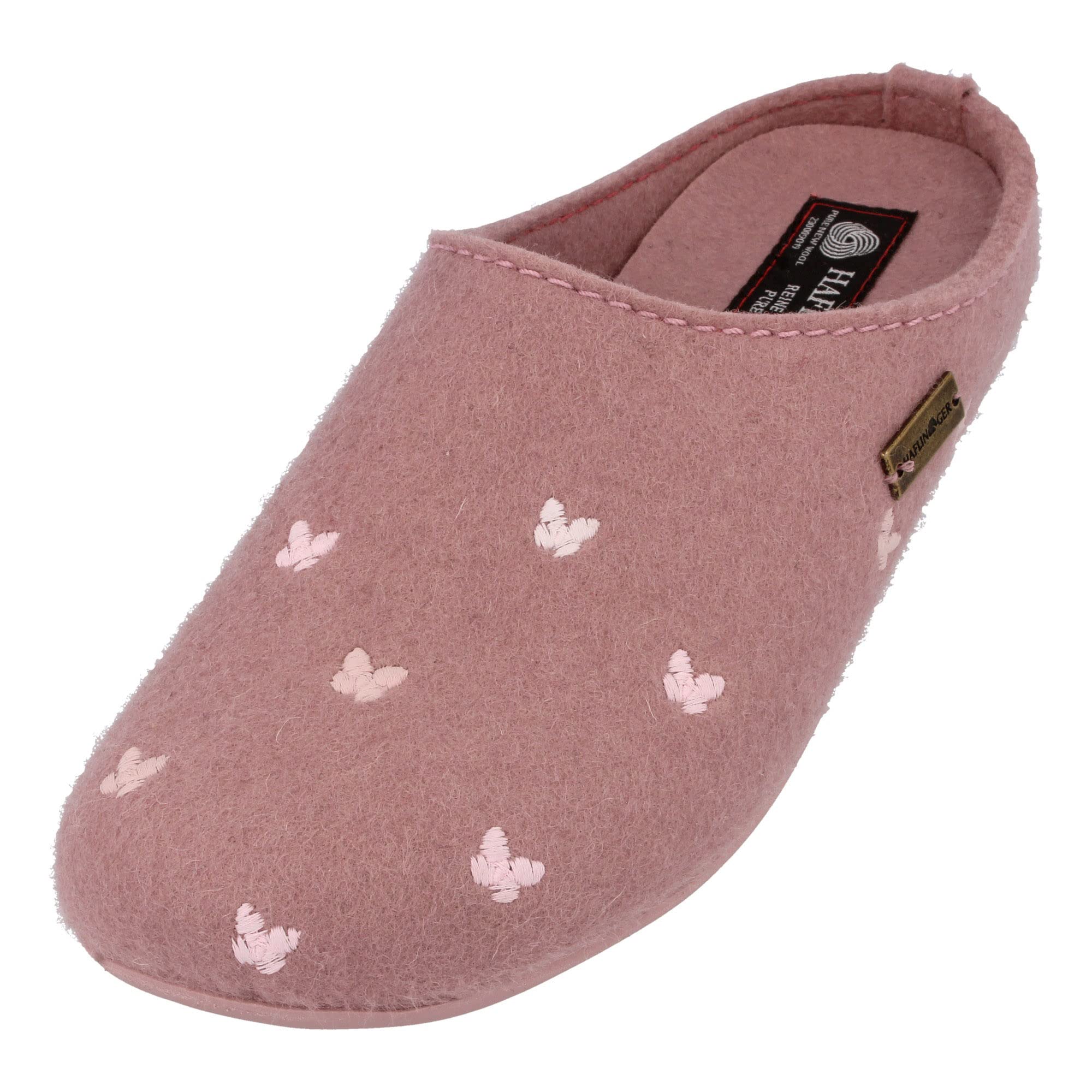 HAFLINGER Fafalline Wool Felt Butterfly Motif Women's Slip-On Mule Slippers - Cozy Indoor/Outdoor House Shoes for Women & Men - Perfect for Home, Office & Relaxation