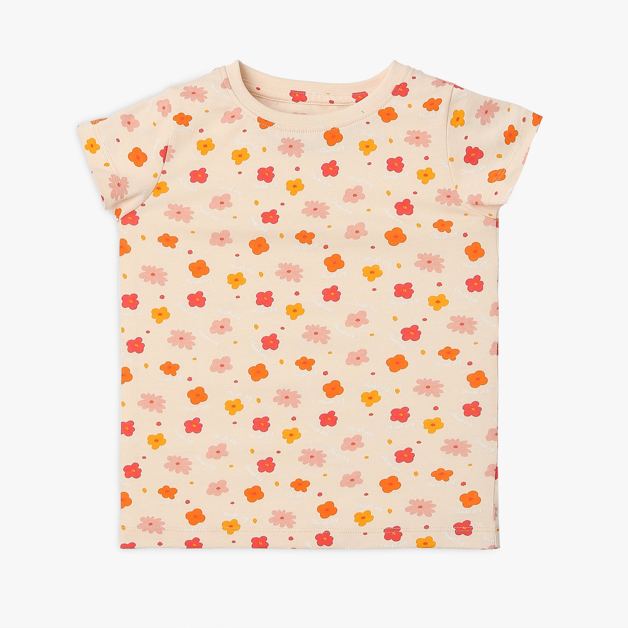 Girl's Regular Fit Printed Cotton T-Shirt - Soft & Comfortable Casual Tee for Everyday Wear, School & Play