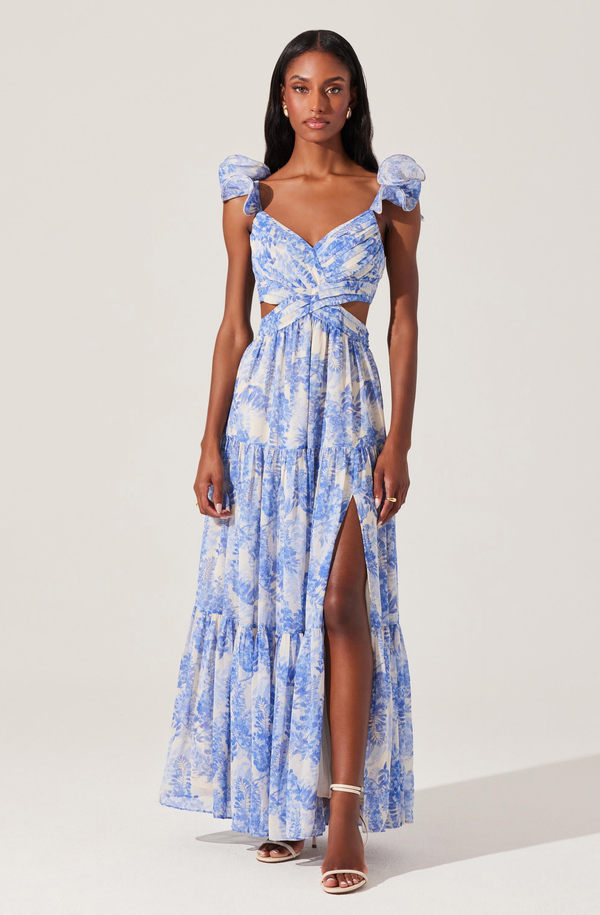 Elegant Fritillaria Floral Print Maxi Dress for Women - Boho Summer Beach Dress for Vacations, Parties & Outdoor Events