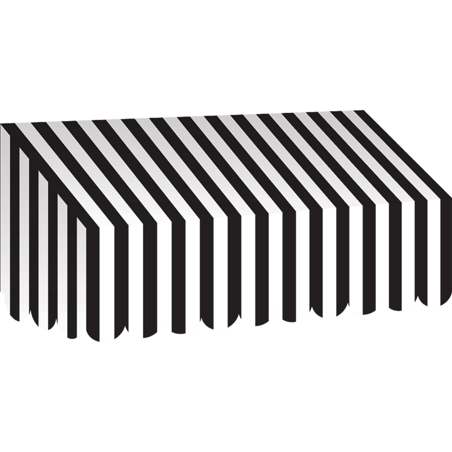 Black and White Striped Awning - Waterproof Outdoor Patio Canopy for Sun Shade, Garden, and Backyard - Perfect for Picnics, Poolside, and Outdoor Dining