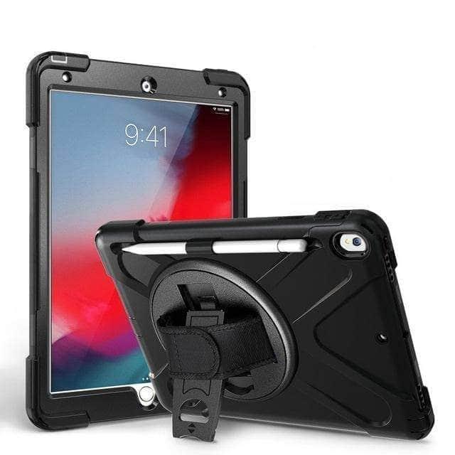 Premium Shockproof Armor Case for iPad Air 3 (2019) with Pencil Holder - Durable Shoulder Strap Protection for Travel, Work & School Use