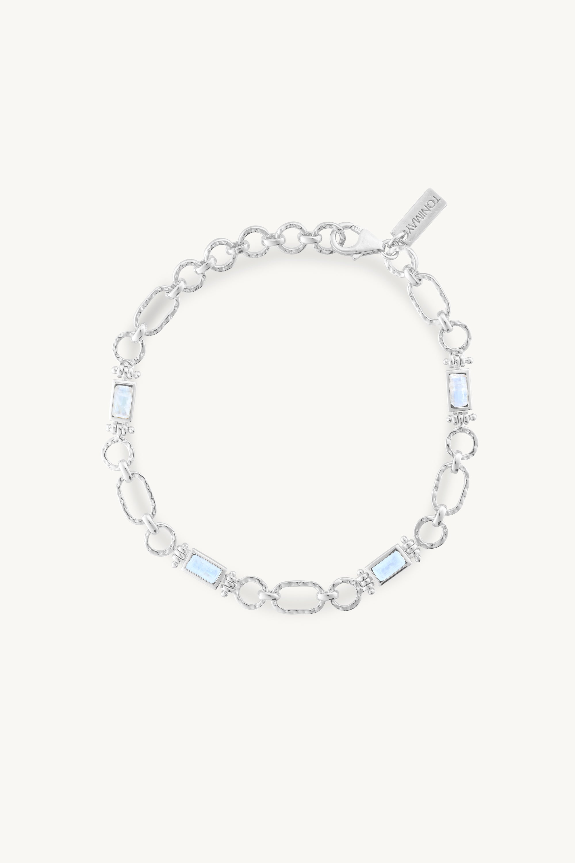Petra Moonstone Silver Bracelet for Women - Handmade Sterling Silver Beaded Bracelet with Healing Moonstone Gemstone - Perfect for Yoga, Meditation & Spiritual Healing