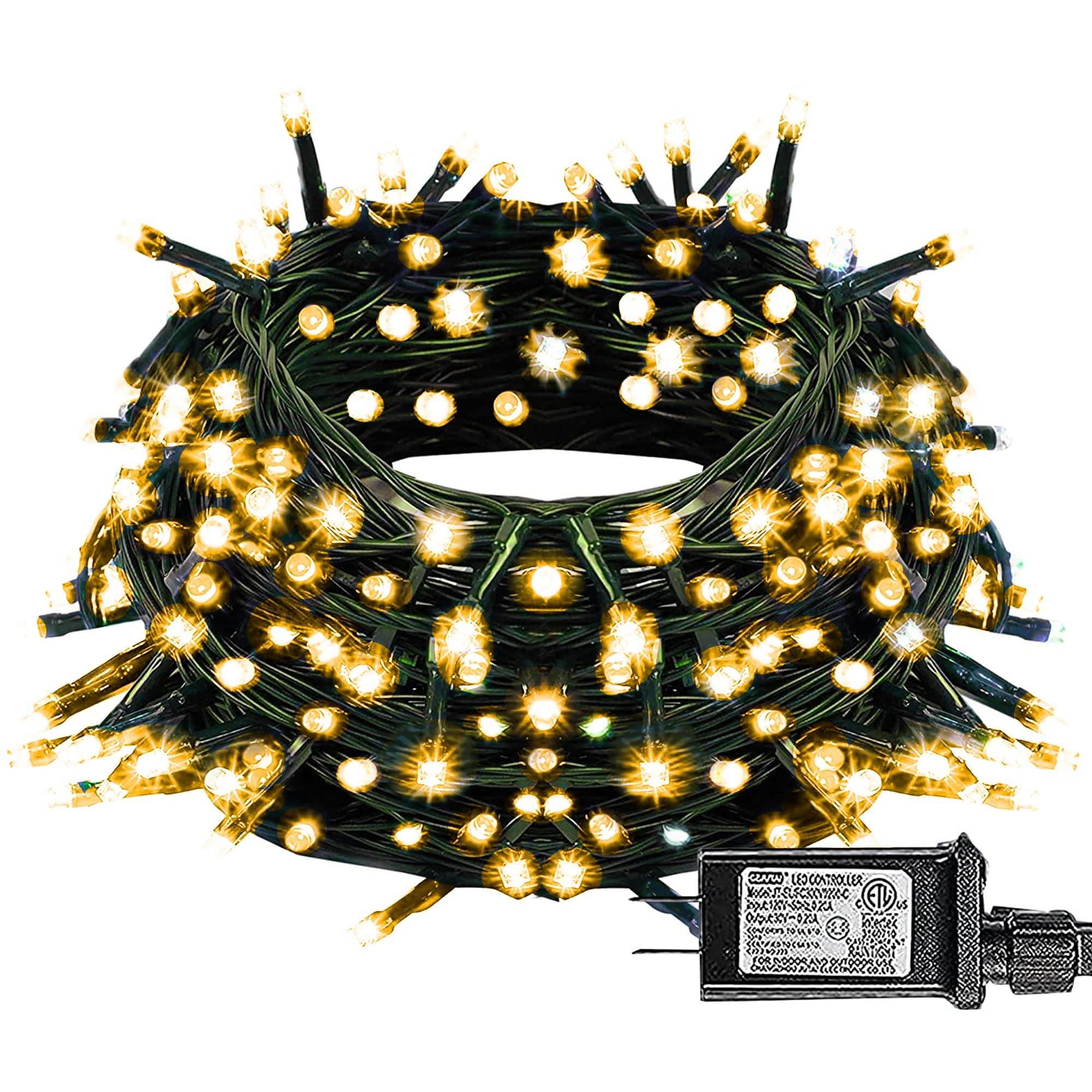 85 FT 240 LED Christmas Lights Waterproof - Extendable Green Wire Fairy String Lights with 8 Lighting Modes - Indoor Outdoor Decor for Christmas, Yard, Garden, Wedding & Party (Warm White) | Perfect for Holiday Decorations, Tree Trimming, Patio Lighting and Festive Events