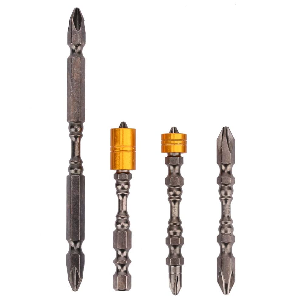 Magnetic Screwdriver Bits Set - High Hardness Carbon Steel D1 Head, Heat Treated for Durability - 4pc Electric Screwdriver Bits for Interior Decoration & Outdoor Construction - Perfect for DIY Projects, Furniture Assembly, and Home Repairs