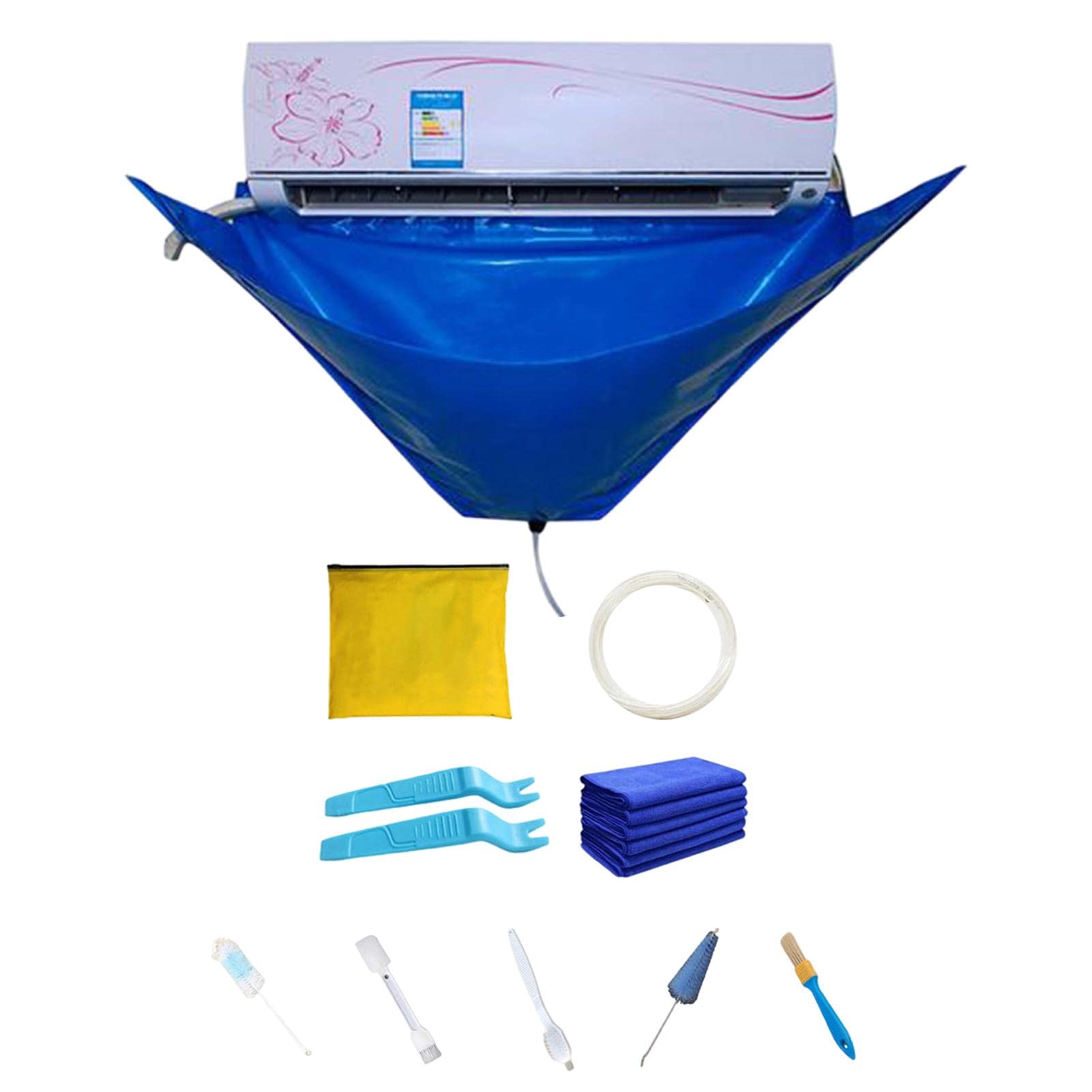 Uwariloy 10Pcs Professional Air Conditioner Cleaning Cover Kit with Water Pipe - AC Dust Washing Tools for Units Below 1.5HP | Perfect for Home, Office & HVAC Maintenance