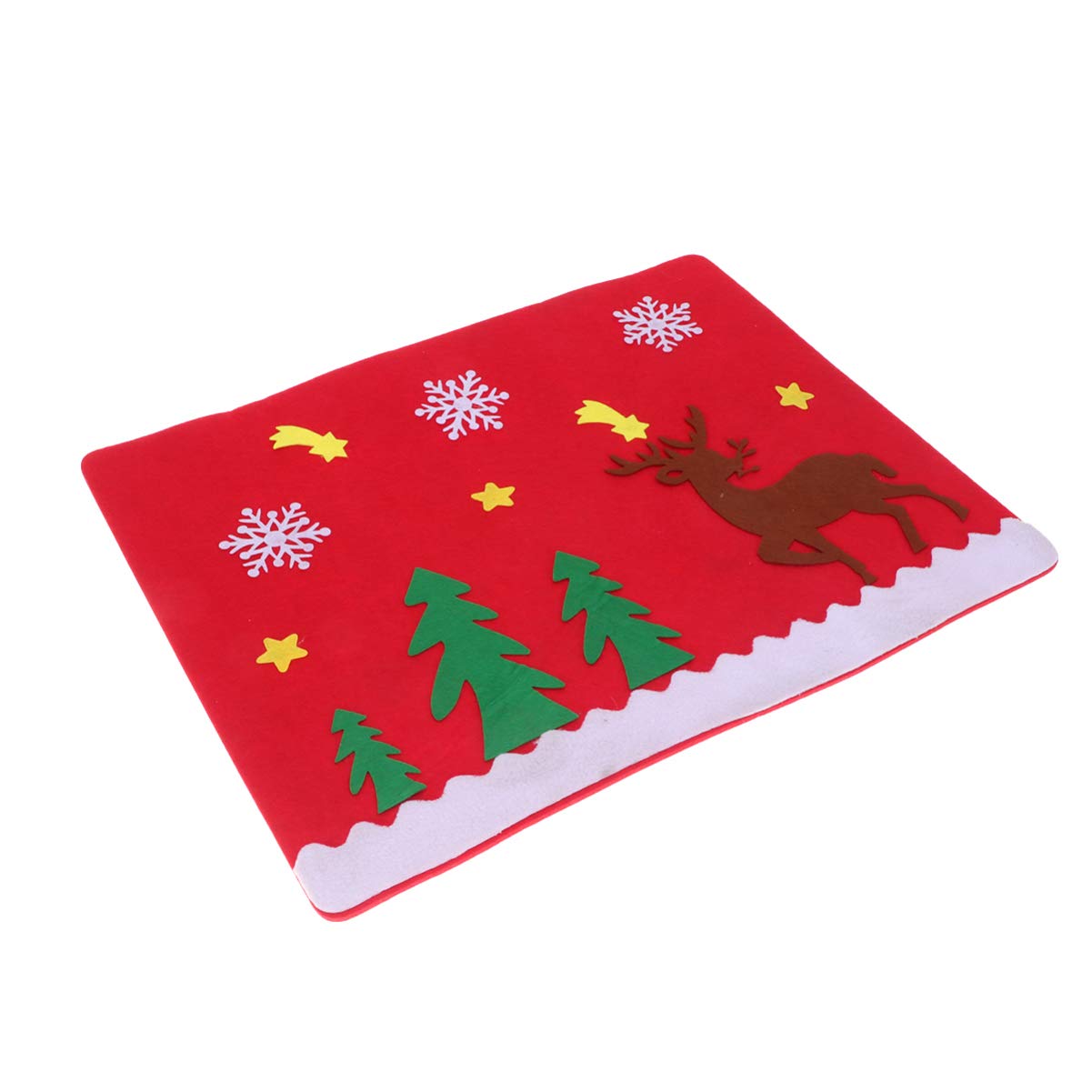 DOITOOL Christmas Felt Placemats Set - Reindeer Holiday Table Mats for Winter, Christmas & Wedding Party Decorations - Perfect for Festive Dining, Holiday Gatherings & Seasonal Home Decor