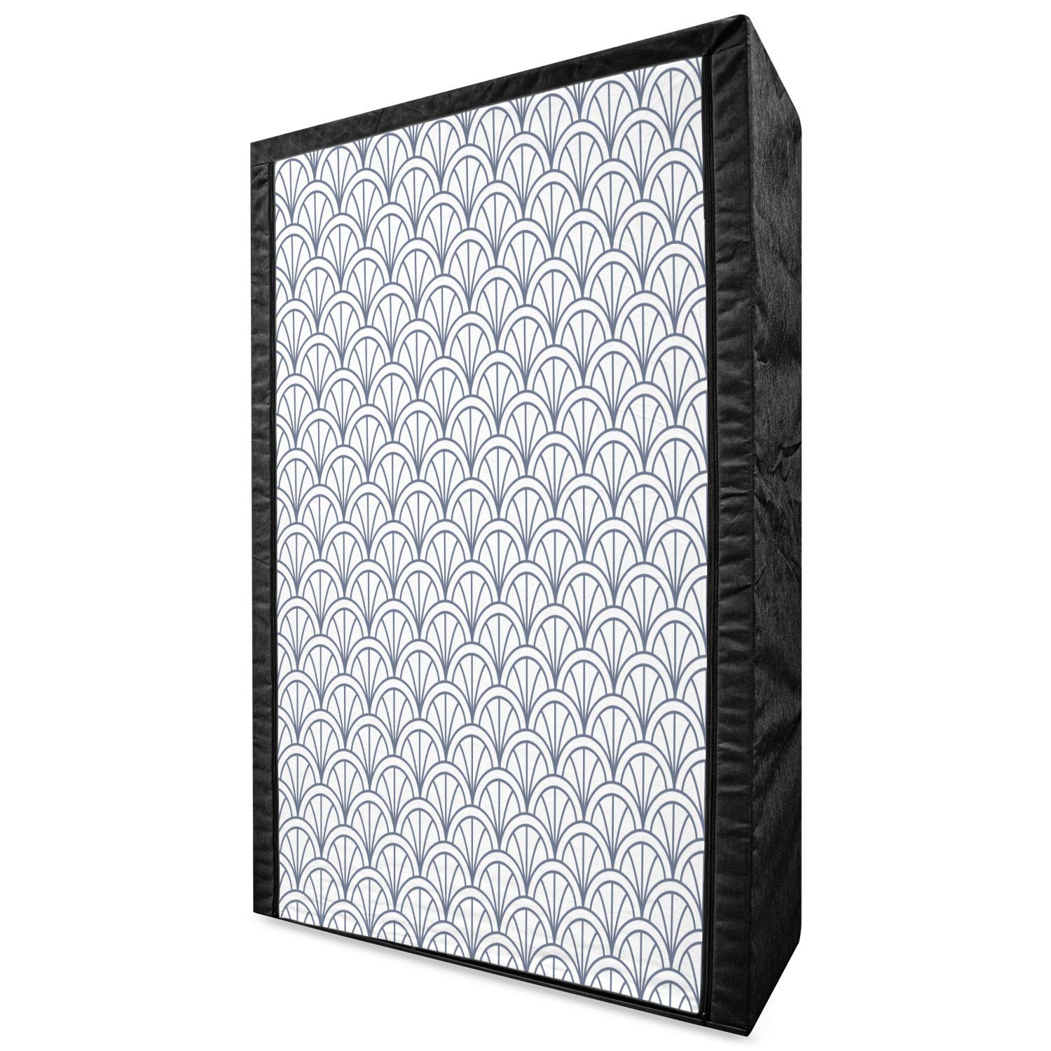 Ambesonne Geometric Portable Fabric Wardrobe with Seigaiha Wave Pattern - 42.5
