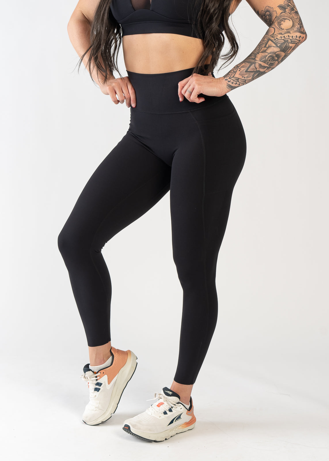 NKD Leggings with Pockets - High Waist Yoga Pants for Women, Comfortable Workout Leggings with Side Pockets | Black | Perfect for Yoga, Running, Gym & Lounge Wear