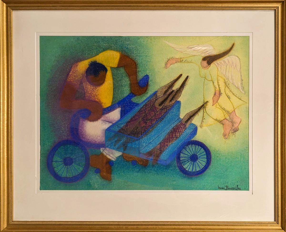 Angel of The Poor Original Artwork - Handmade Religious Wall Decor for Home, Church & Office - Perfect for Gifts & Spiritual Inspiration