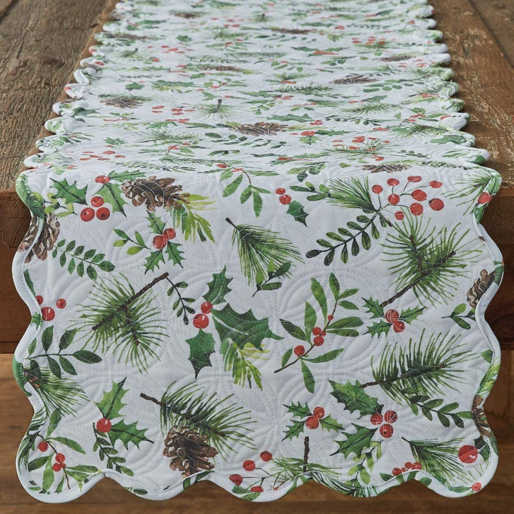 2-Pack Holiday Woodland Table Runner Set - Quilted 72 Inch Long Christmas Dining Decor for Farmhouse & Rustic Home Decor - Perfect for Thanksgiving, Christmas, and Winter Table Settings