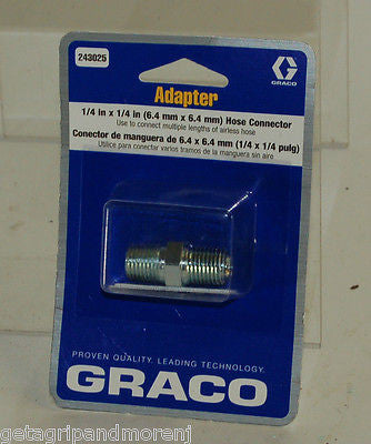 Graco #243025 1/4x1/4 Nipple Fitting - New Replacement Part for Air Spray Guns & Pneumatic Tools - Perfect for Automotive Painting & Industrial Applications