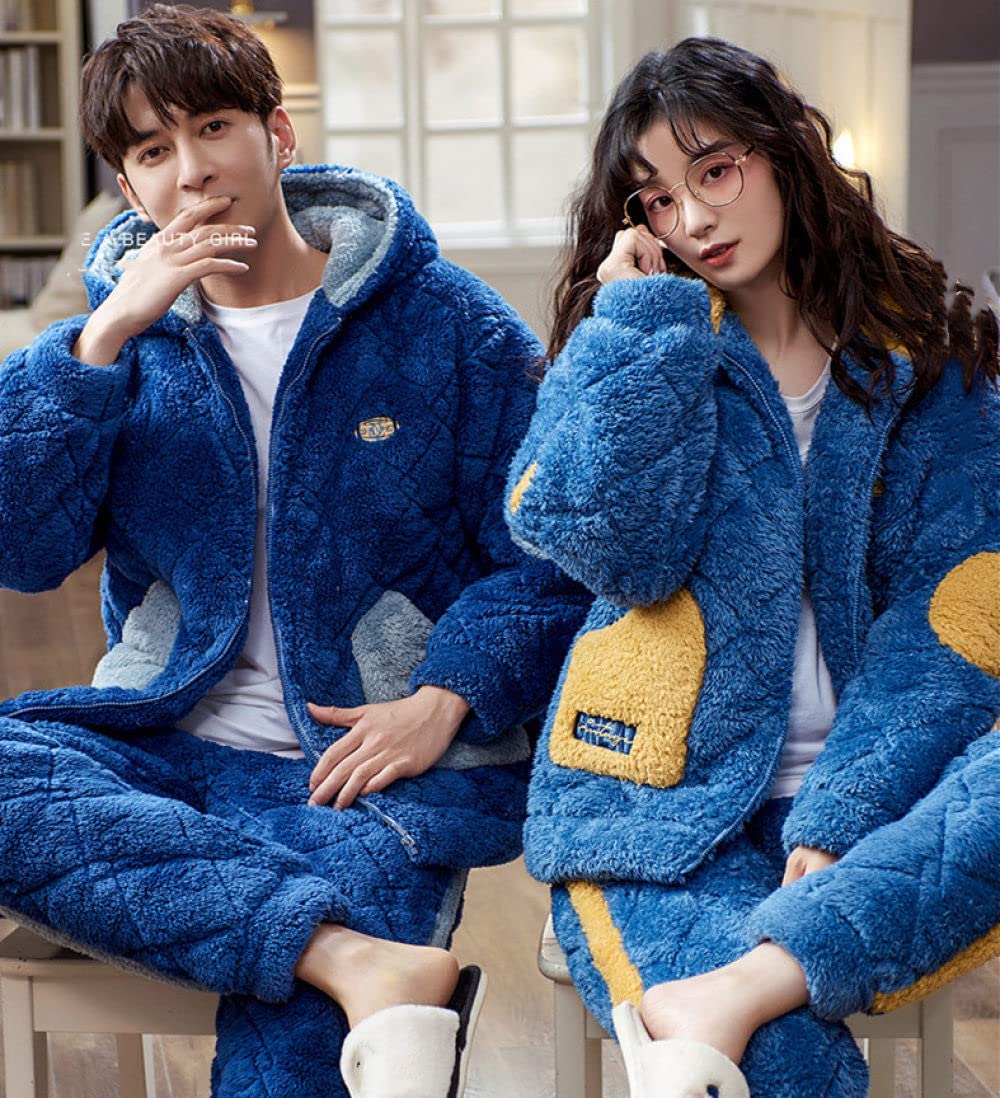 Unisex Flannel Pajama Set for Adults - Soft & Warm 2-Piece Long Sleeve Pajamas for Women & Men, Plus Size Couple Sleepwear - Perfect for Winter Nights, Lounge Wear and Cozy Home Comfort