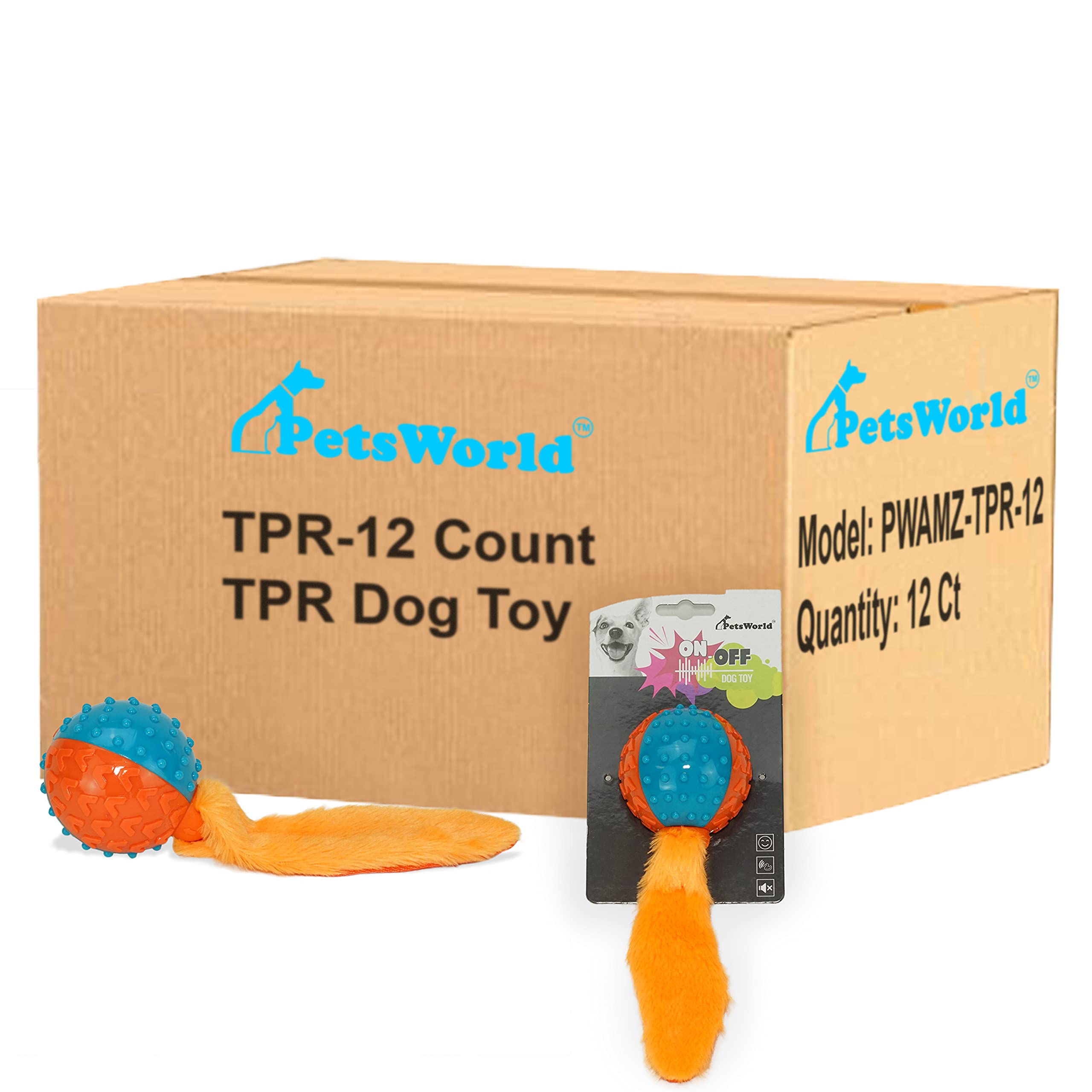 **PETSWORLD Non-Toxic TPR Squeaky Dog Ball for Aggressive Chewers – Durable Fetch Toy for Small, Medium & Large Dogs (12-Pack) – Perfect for Playtime, Training & Outdoor Fun**
