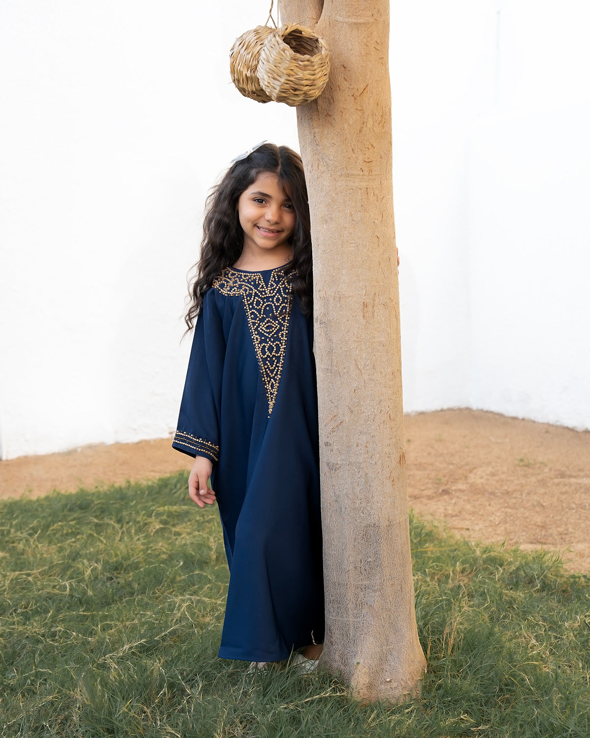 Kinza Kids Jalabeya Dress - Traditional Arabic Abaya for Girls - Perfect for Eid, Parties, and Special Occasions