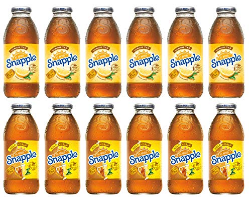 LUV-BOX Variety Snapple Tea Pack - 12 Count, 16 fl oz Bottles (Lemon Tea & Half 'N Half) - Refreshing Iced Tea for Office, Picnics & Summer Parties