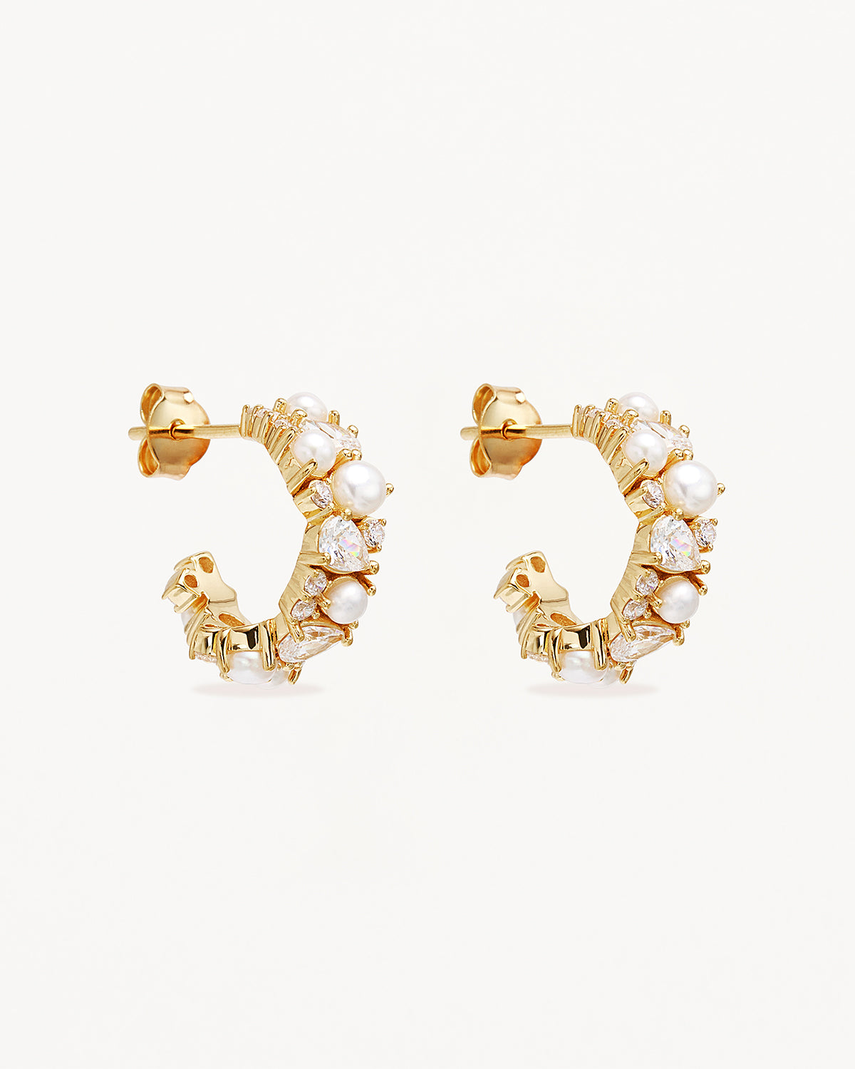 18K Gold Vermeil Sea Foam Hoop Earrings for Women - Hypoallergenic Dainty Jewelry Gift for Her - Perfect for Beach Vacations & Summer Outfits