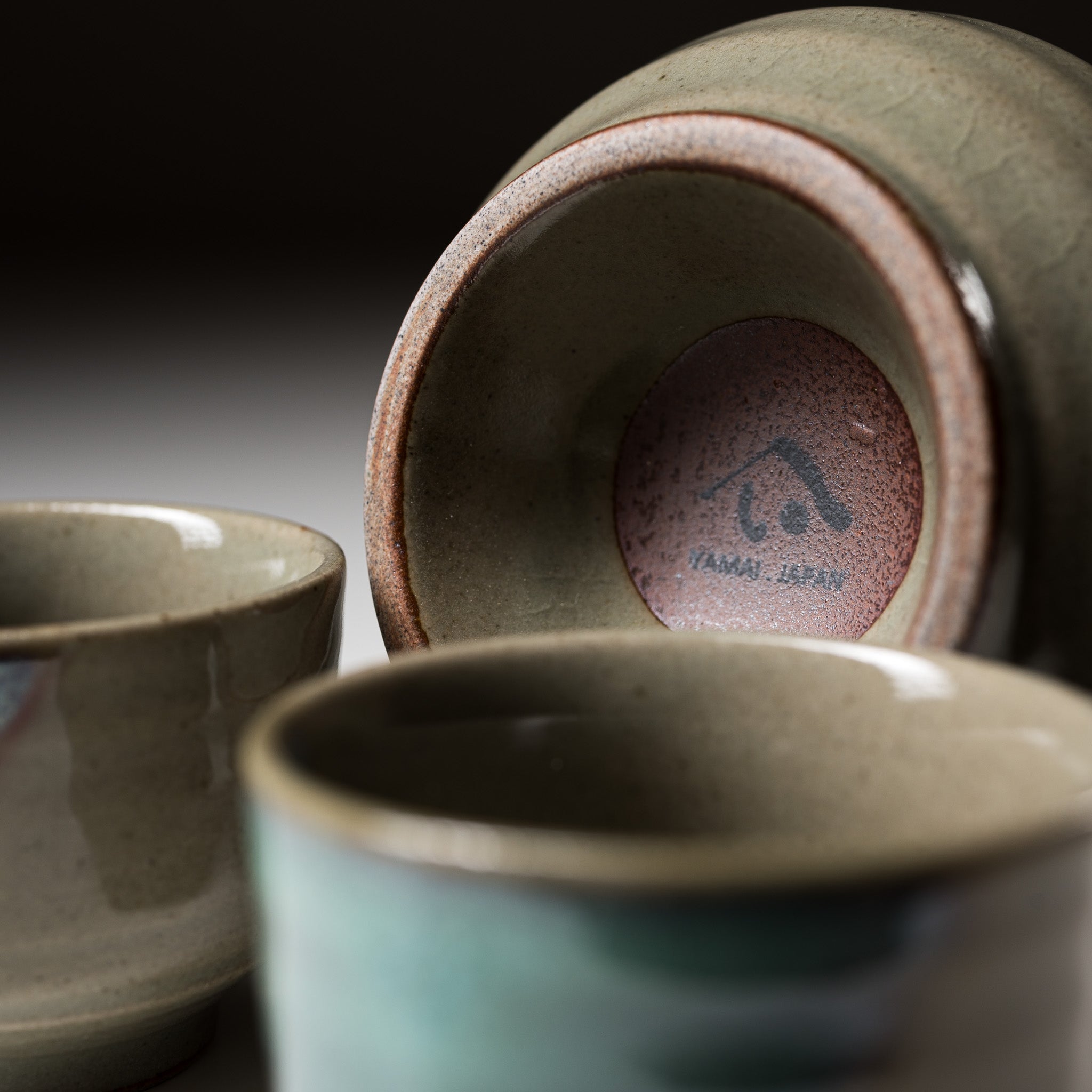 Traditional Japanese Mino Ware Pottery Sake Set - Aqua Lake Glaze by Yamai Ito - Authentic Ceramic Sake Bottle & Cups Gift Set for Home Dining & Japanese Tea Ceremony