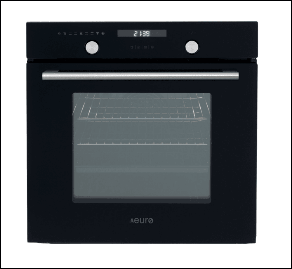 Euro Appliances EO60M8SX 60cm Built-in Electric Oven - Black & Stainless Steel Finish, 5 Cooking Functions, 60L Capacity - Perfect for Baking, Roasting & Family Cooking in Modern Kitchens