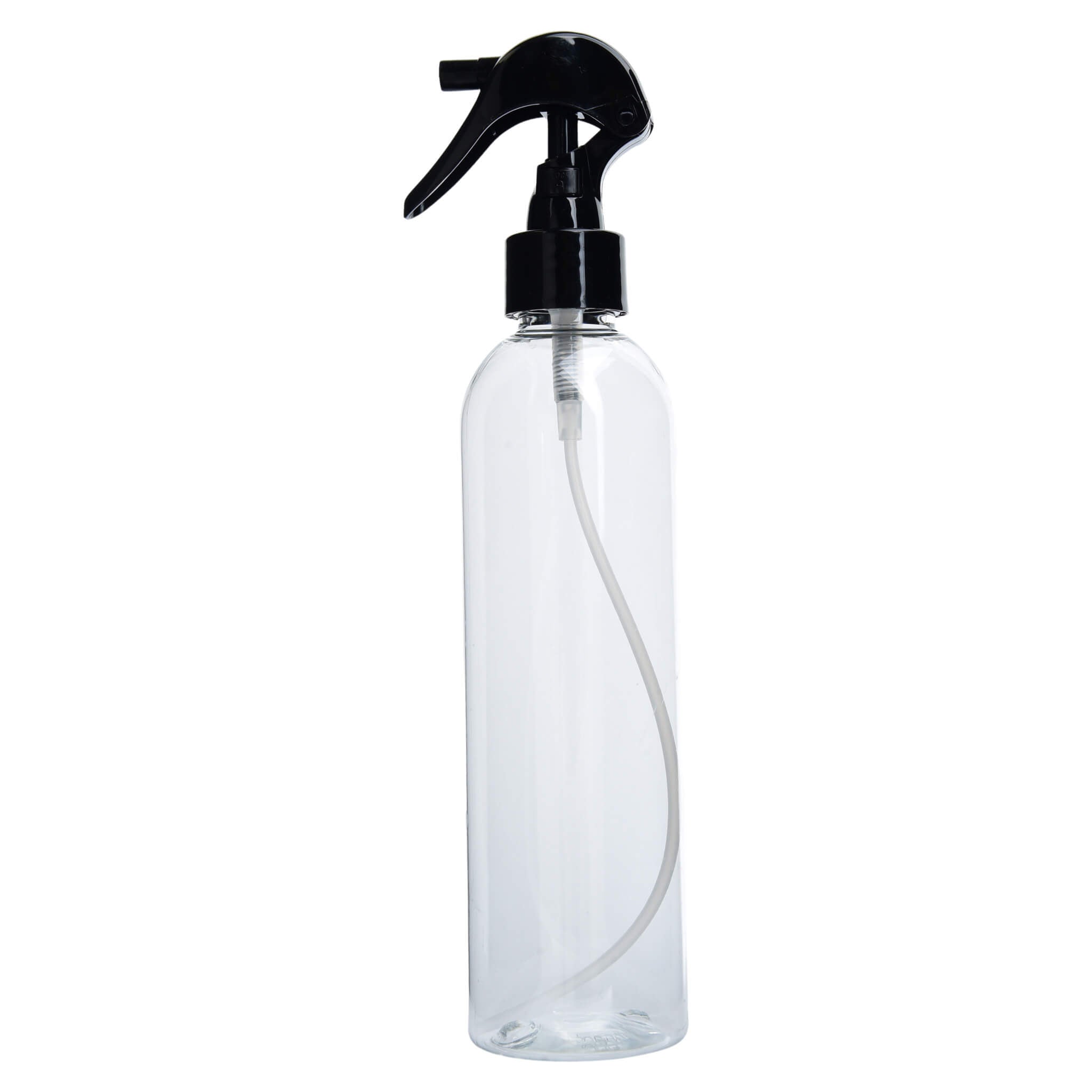 Clear Plastic Bottle with Black Mini Trigger Sprayer - 16oz Refillable Spray Bottle for Cleaning Solutions, Gardening, Hair Care & DIY Projects - Perfect for Home, Office & Travel Use