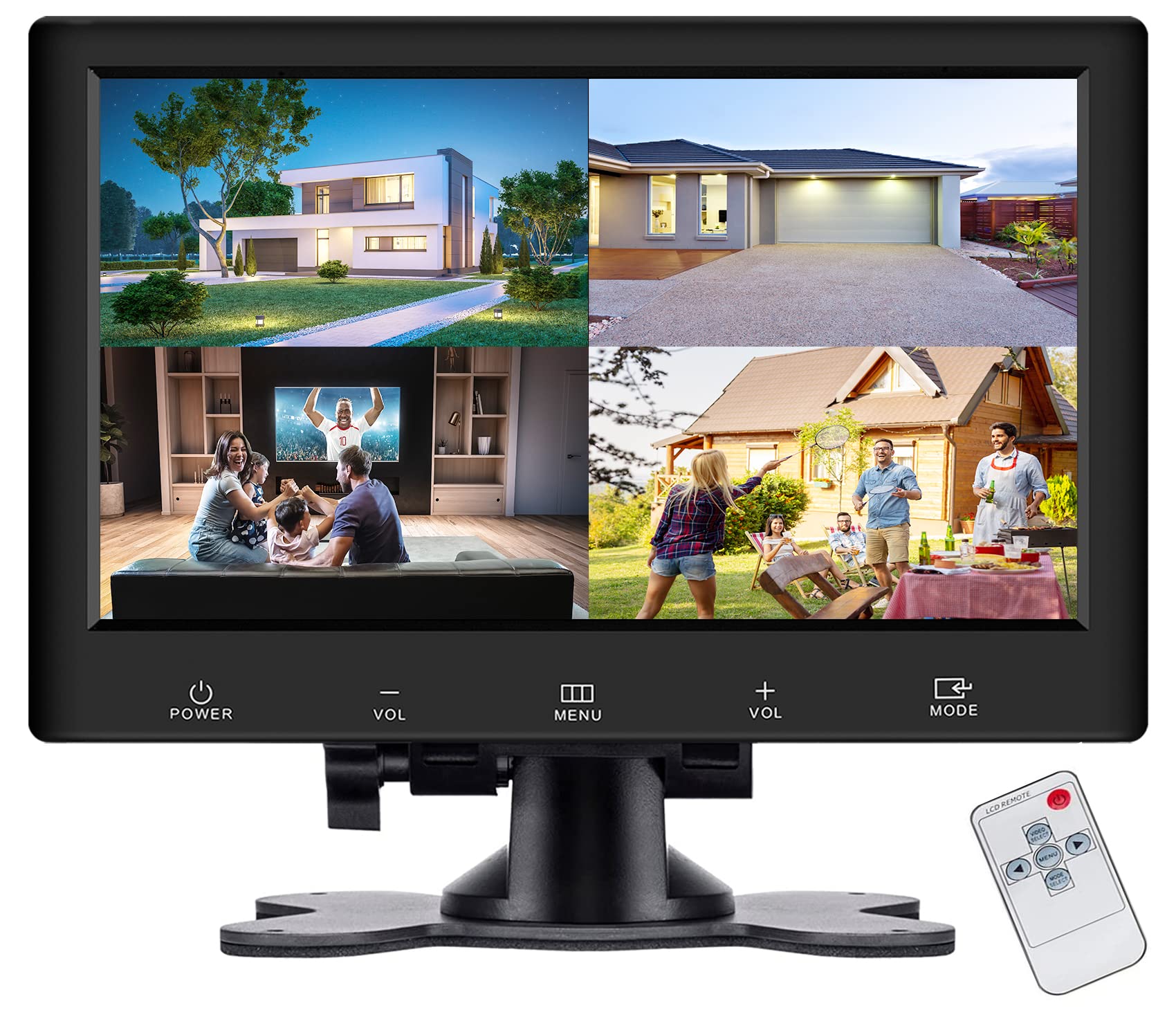 7 Inch Mini HDMI Portable Monitor - Security Display with AV HDMI VGA USB Inputs, Built-in Dual Speakers & Remote Control for Raspberry Pi, PC, CCTV, DVR, Car Backup Camera | Perfect for Home Security, Gaming & Mobile Workstations