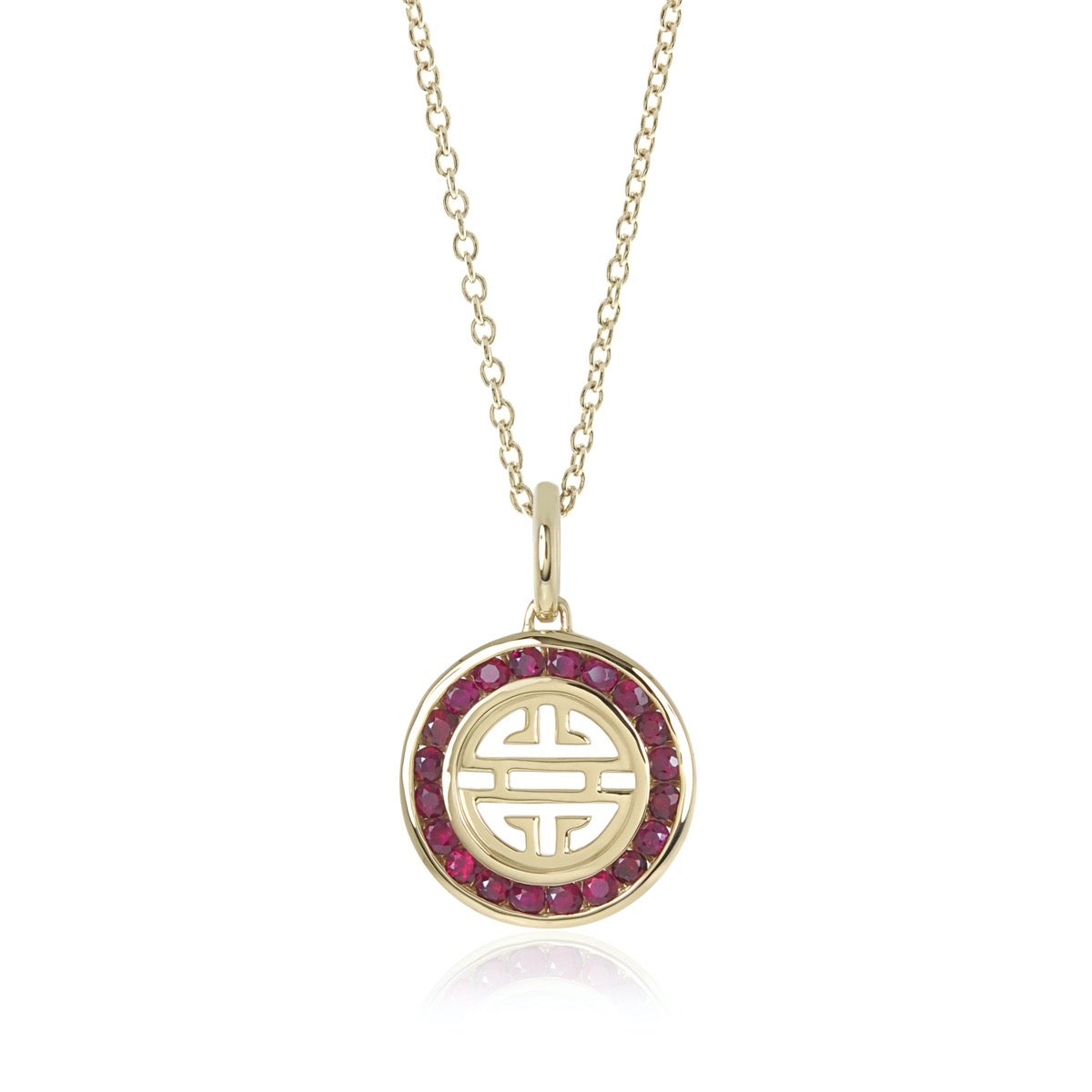 Ruby Shou Pendant Necklace - Elegant 925 Sterling Silver Jewelry with Genuine Gemstone | Perfect for Valentine's Day Gifts, Anniversary Presents & Special Occasions