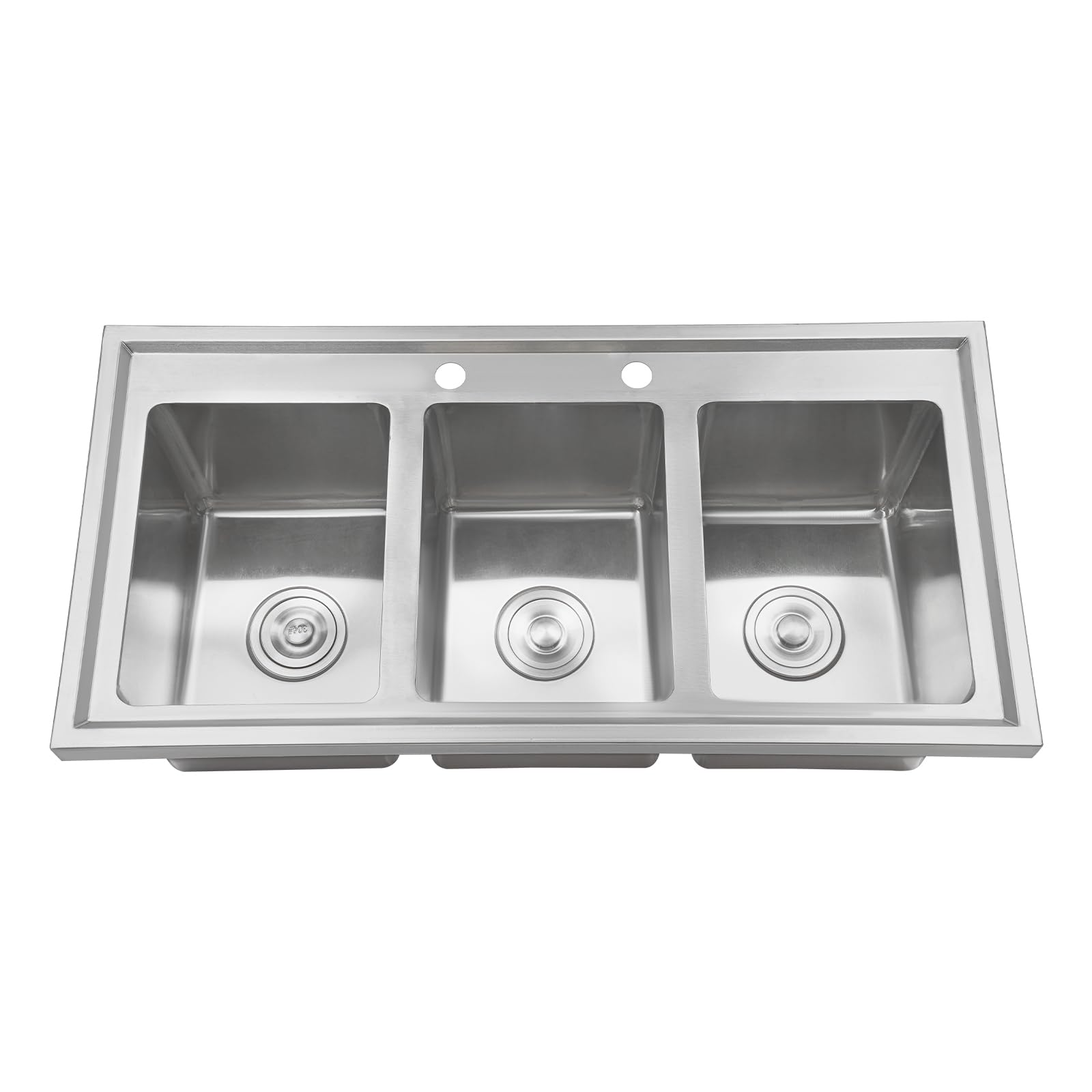 3 Compartment Stainless Steel Drop-In Sink for Commercial Kitchens | 37x18.5x10 Inch Heavy Duty Workstation Sink | Ideal for Restaurants, Catering, and Food Prep Areas