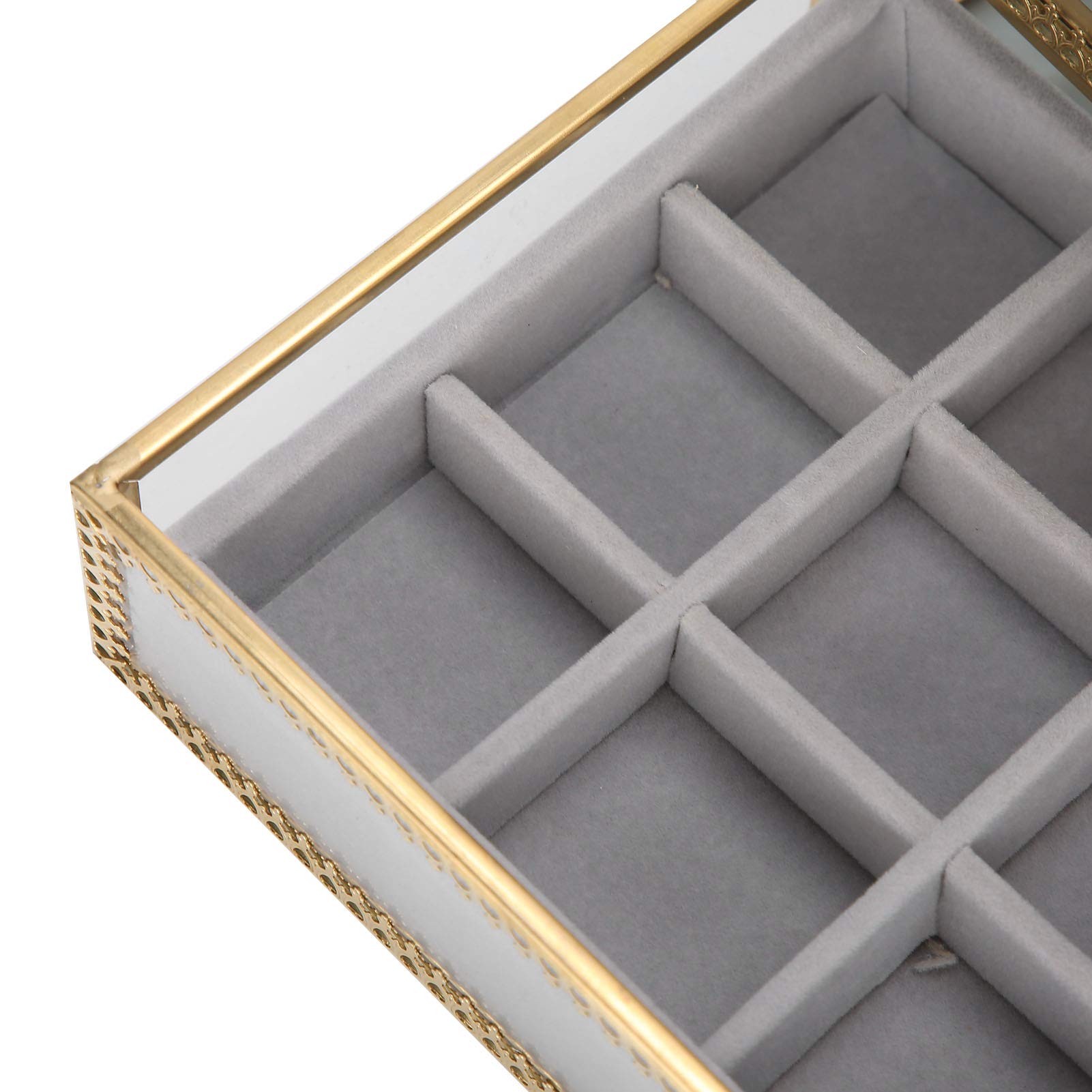 4-Layer Clear Glass Nail Storage Box - Organizer for Fake Nails, Nail Tips & Jewelry - Desktop Display Case for Home or Salon Counter (Perfect for Nail Artists & DIY Enthusiasts)