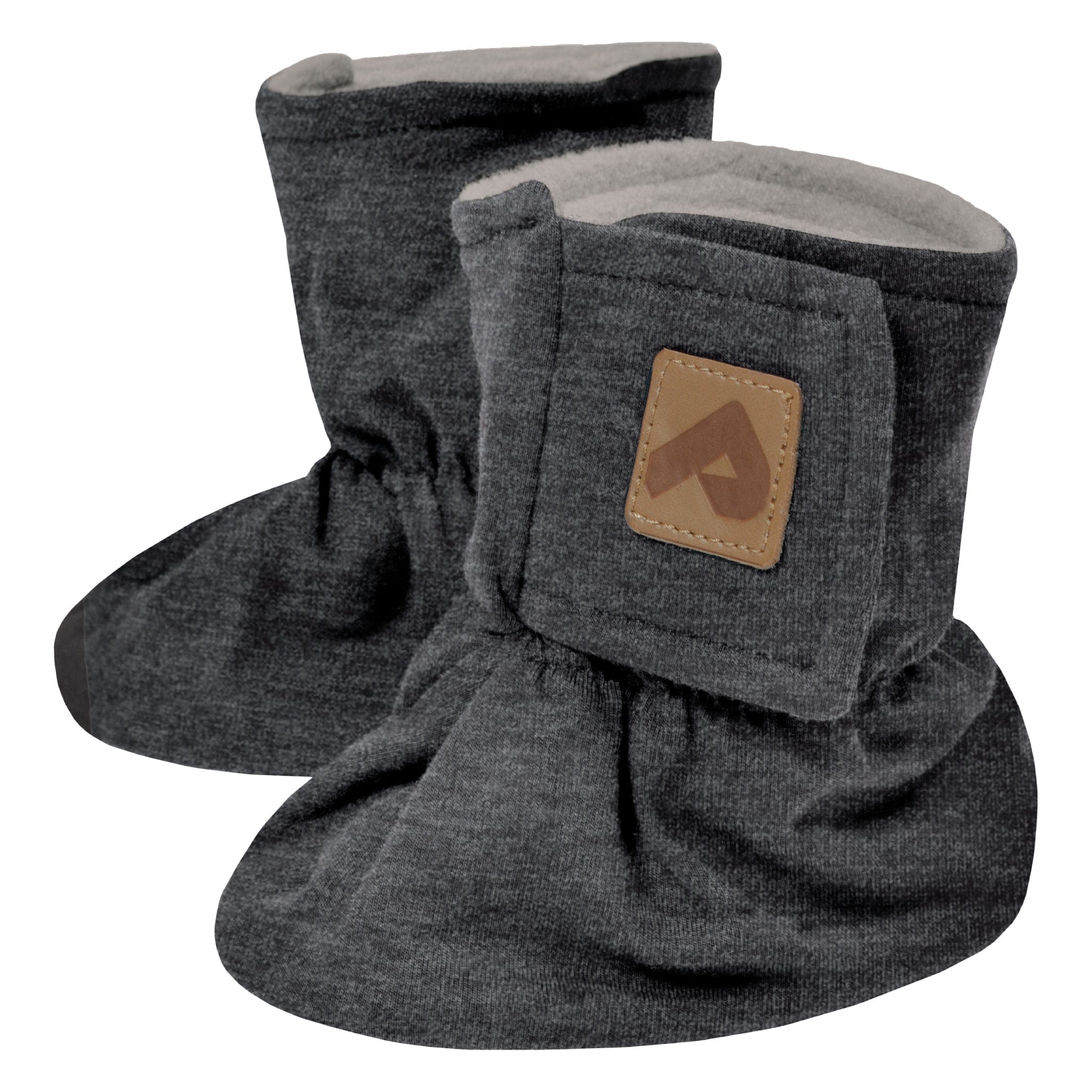 Cozy Cotton Booties with Faux Fur Lining - Heathered Gray - Warm Winter Slippers for Women & Men - Perfect for Home, Office and Indoor Comfort