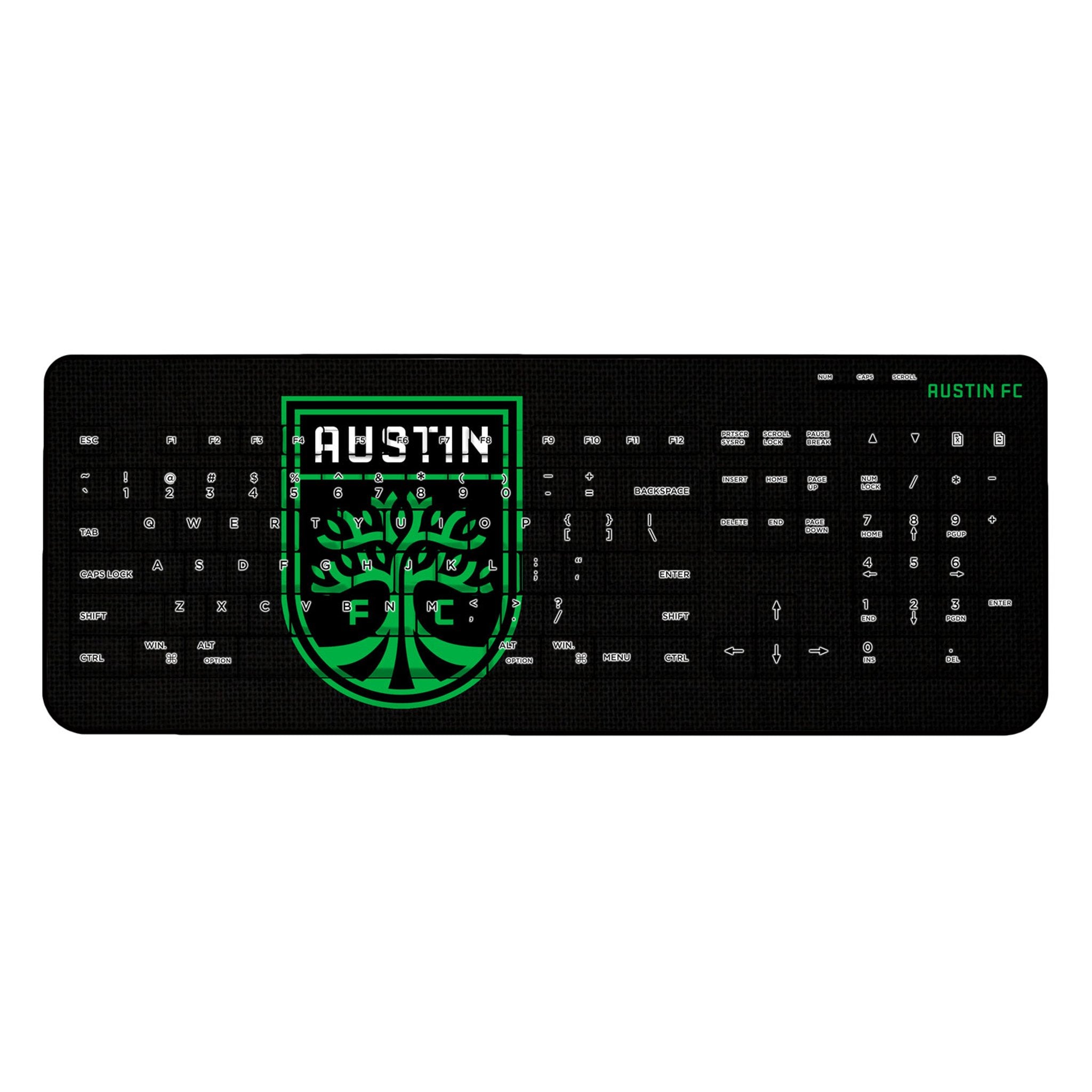 Austin FC Solid Wireless USB Keyboard - Ergonomic Design for Gaming & Office Use | Compatible with PC, Mac, Laptop | Plug & Play Connectivity for Home & Work Setup