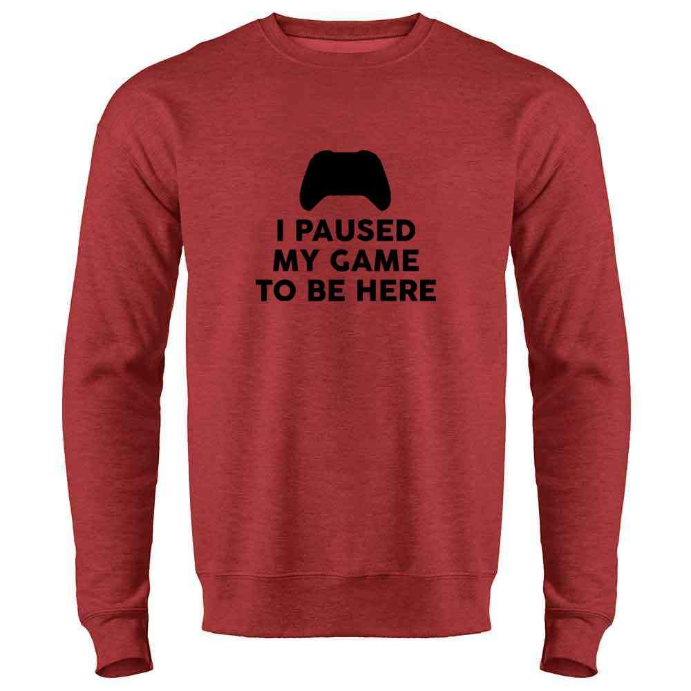 Pop Threads 'I Paused My Game to Be Here' Xbox Controller Gamer Long Sleeve T-Shirt for Men & Women - Comfortable Gaming Tee for Casual Wear, Gamer Parties & Esports Events