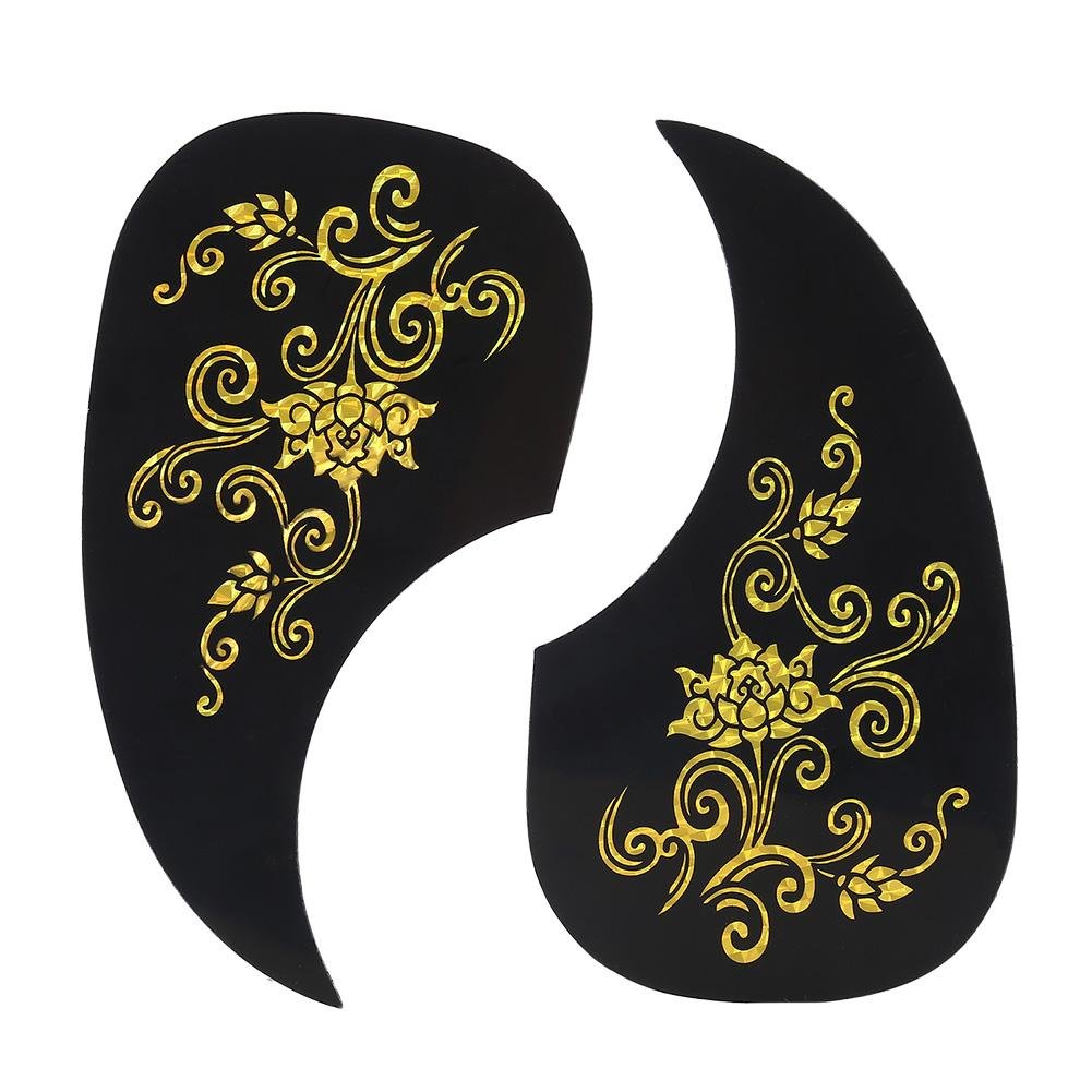 Musiclily Self-Adhesive Acoustic Guitar Pickguard Scratch Plate - 2 Pack (Gold & Silver) for Enhanced Protection & Style - Perfect for DIY Guitar Repair & Customization