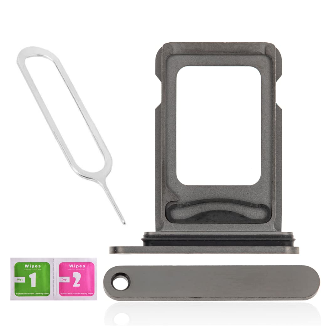 Original iPhone 12 Pro Max Dual SIM Card Tray Replacement - Nano SIM Slot Holder with Waterproof Rubber Ring & Eject Tool (Graphite) - Perfect for Travelers & International Users