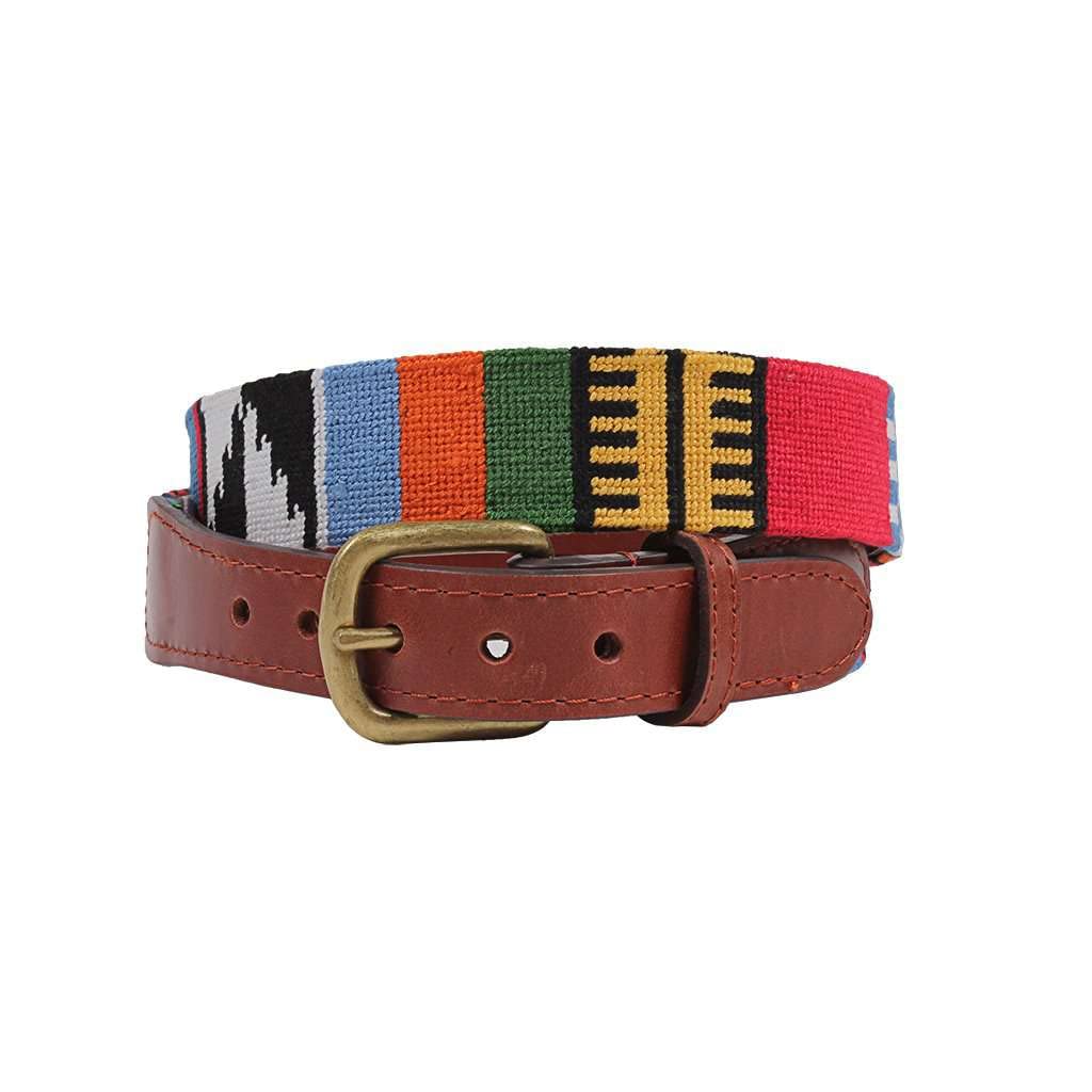 Smathers & Branson Authentic Mayan Needlepoint Belt - Handcrafted Cotton Preppy Style Accessory for Men | Perfect for Casual Wear, Golf Outfits & Summer Fashion