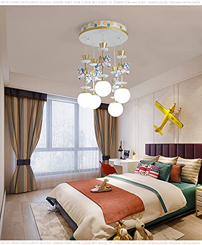 Nordic Unicorn Chandelier Pendant Light - LED Cartoon Ceiling Lamp for Kids Bedroom, Girls & Boys Room Decor, Creative Dreamlike Lighting for Children's Playroom & Nursery