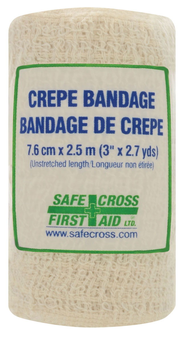 Crepe Roller Bandage 7.6 cm x 2.5 m - Elastic Self-Adhesive First Aid Wrap for Sprains, Sports Injuries & Wound Care