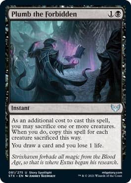 Magic: The Gathering - Plumb The Forbidden Card - Strixhaven: School of Mages Expansion | MTG Sorcery Spell for Commander & Standard Decks | Perfect for Magic Tournaments & Strategy Gameplay