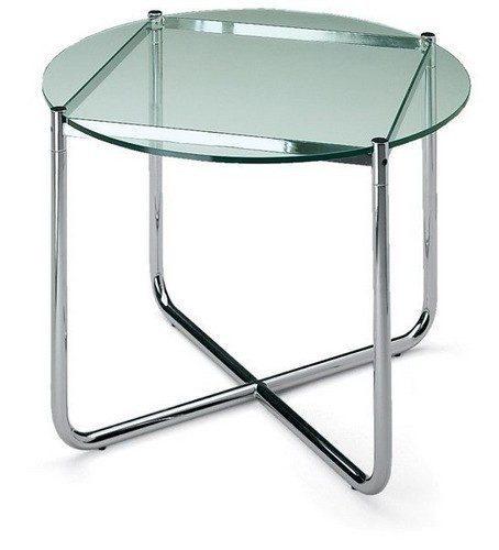 Mies van der Rohe MR140 Small Cocktail Table - Mid-Century Modern Coffee Table for Living Room, Lounge & Office - Minimalist Design with Chrome Frame & Glass Top