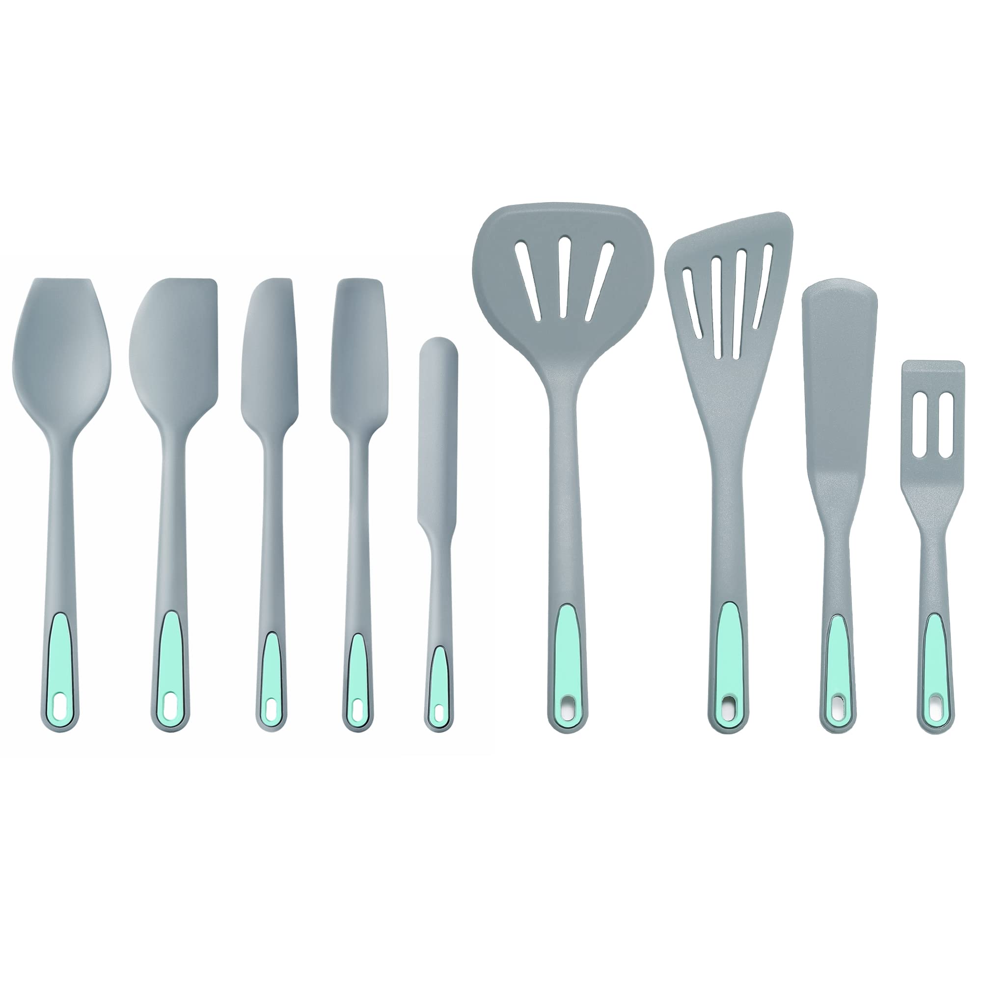 9-Piece Silicone Spatula Set - Heat-Resistant Non-Stick Cooking Utensils for Baking, Flipping & Mixing - Perfect for Kitchen, BBQ & Camping Cooking