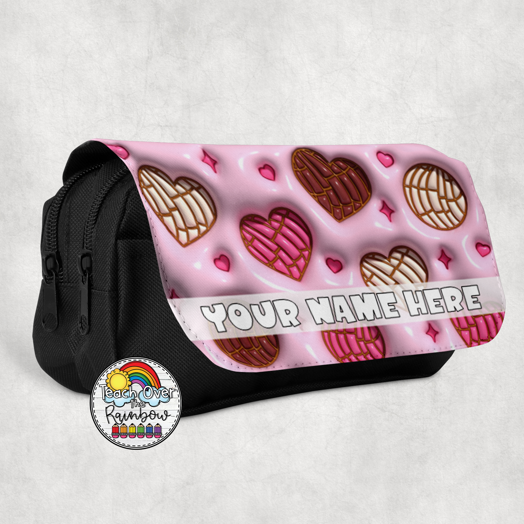 Yummy Concha Large Pencil Case - Cute Mexican Sweet Bread Design School Supplies for Students, Artists & Office Use