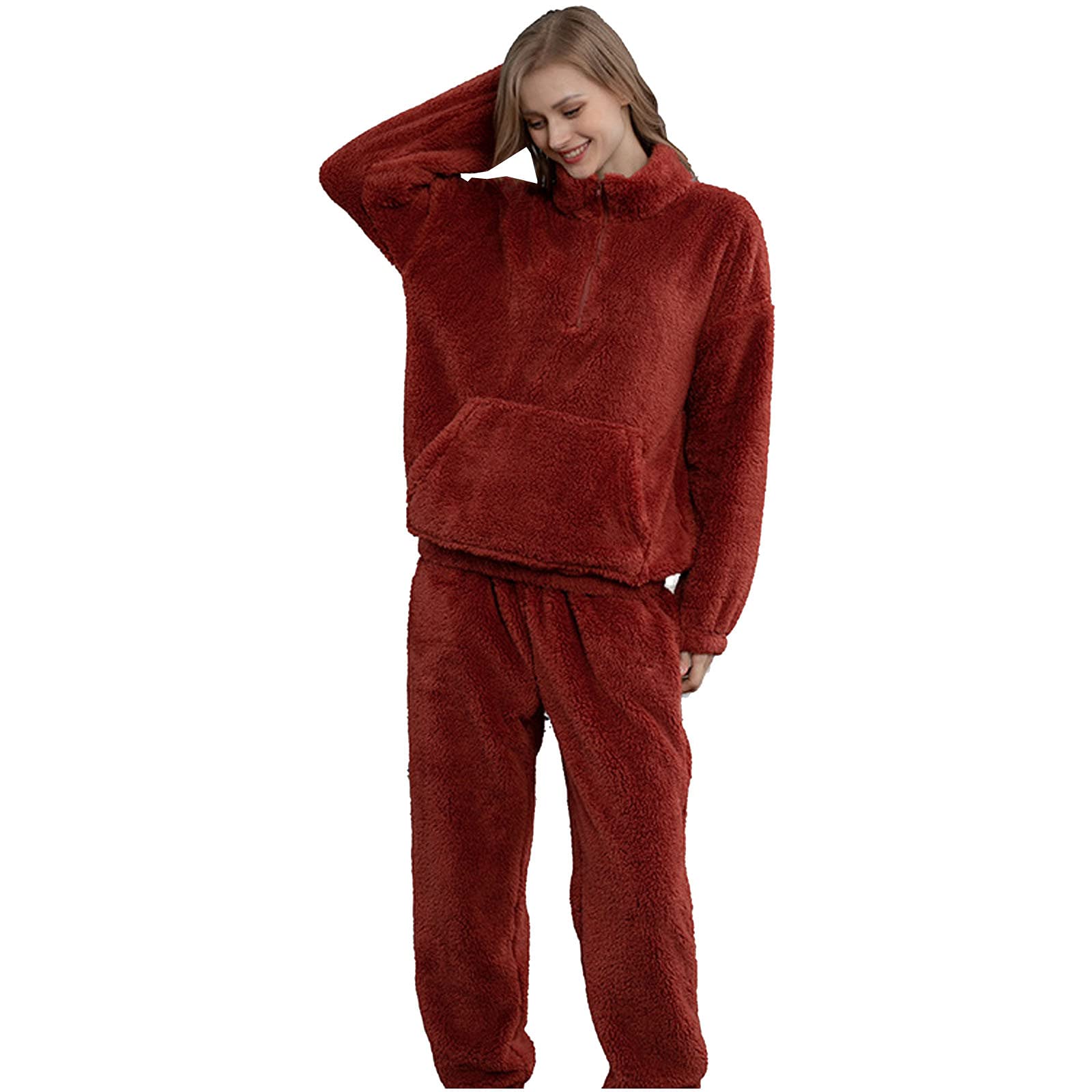 Women's Coral Fleece Pajama Set - Soft Flannel Winter Sleepwear with Thickening for Warmth | Cozy Home Lounge Wear & Christmas Gift for Her