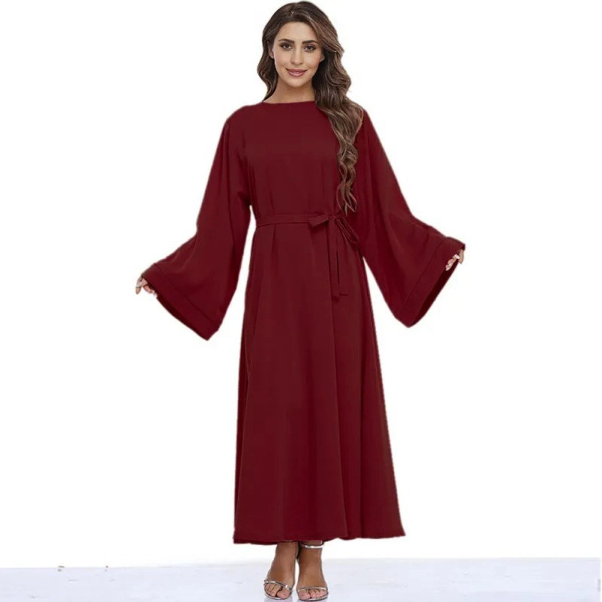 Muslim Women's Classic Solid Color Plain Abaya Dress - Modest Islamic Prayer Dress for Daily Wear & Special Occasions