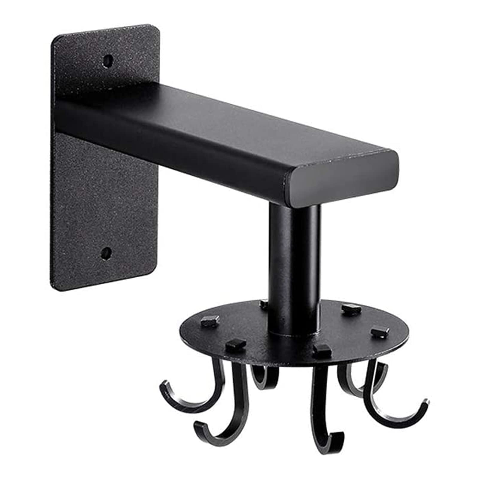 Wall Mounted Kitchen Sliding Rail Rotatable Hooks - Space Saving Aluminum Organizer Rack with 6 Hooks for Towels, Pots & Pans - Perfect for Small Kitchens, RVs & Apartments