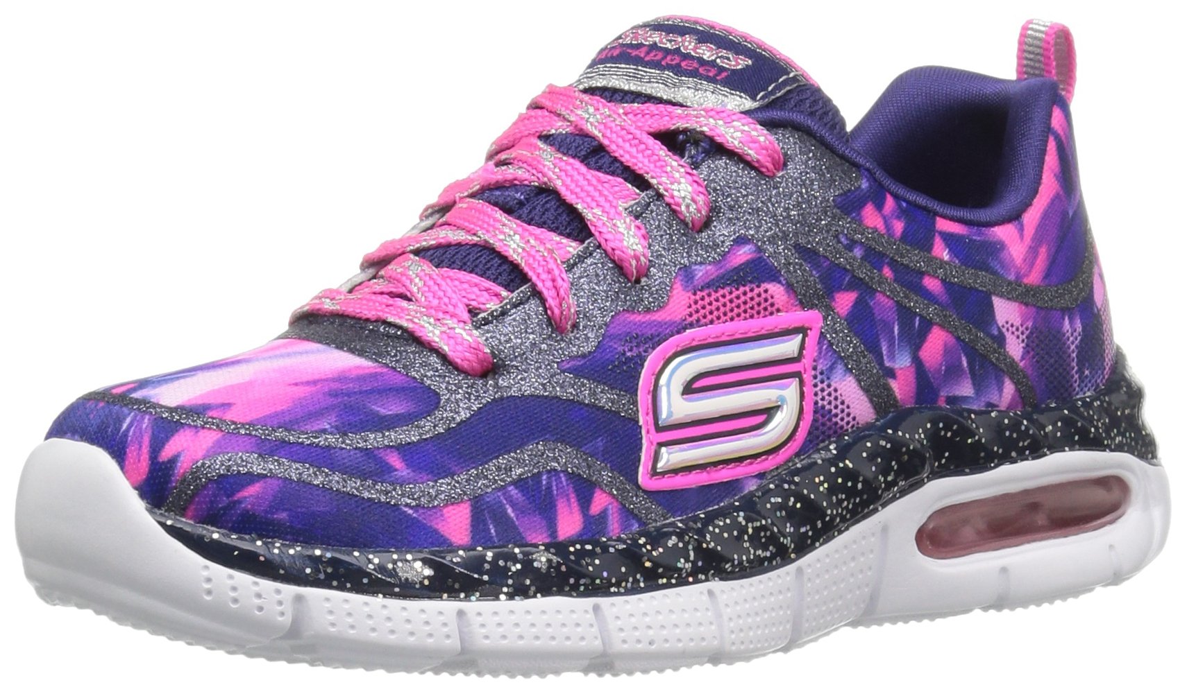 Skechers Kids Girls Air Appeal Glitztastic Sneakers - Lightweight Comfort Shoes for Active Girls, School & Playtime