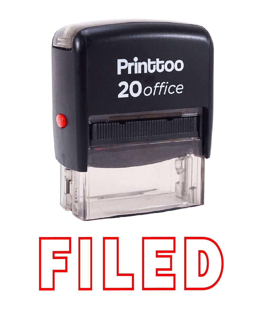 Custom Self-Inking Rubber Stamp for Office & Business - Personalized Stationery Stamp in Red - Perfect for Filing, Document Signing & Mail Handling