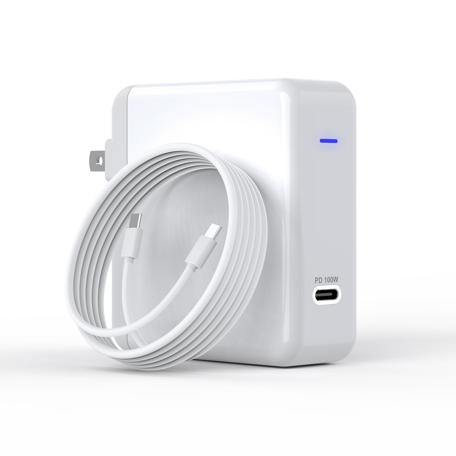 100W USB C Fast Charger for MacBook Pro 16/15/14/13 & MacBook Air 13 - PD 3.0 Type C Power Adapter with 7.2ft USB C Cable - Compatible with iPad Pro, iPhone 15/14/13 - Perfect for Home, Office & Travel Charging